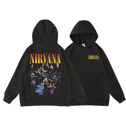 Classic Rock Band Nirvana Kurt Cobain Graphic Print Hoodie Men Women Loose Oversize Sweatshirt Streetwear Harajuku Wind Pullover