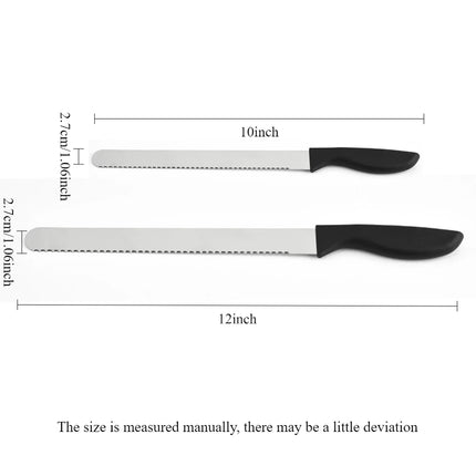10/12 Inch Best Serrated Edge Bread Knife Cake Cutter Long Baguette Knife Stainless Steel Bread Slicer Reusable Easy To Clean