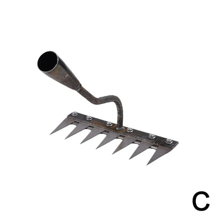 5/6/7/8 Teeth Garden Hoe Weeding Rake Tool Labor-saving Weeding Loosening Soil Artifact Harrow Handheld Carbon Steel Weeder Rake