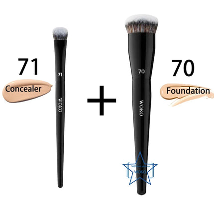 Flat Top Foundation Makeup Brushes Flat Angled Synthetic Hair Face Contour Foundation Liquid Cream Bronzer Buffing Makeup Tool