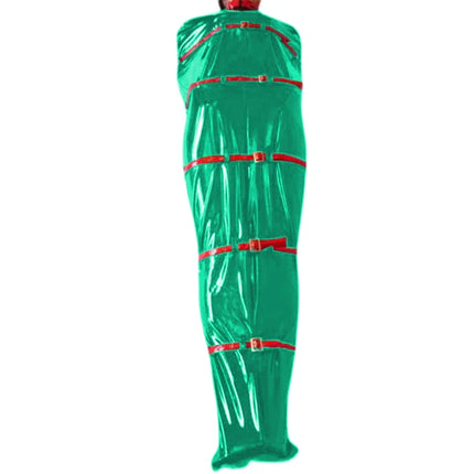 Shiny PVC Faux Leather Bondage Sack Wetlook Sleeveless Sleeping Bag Bodysuit Erotic Costumes Cosplay Jumpsuits Unisex Lingerie