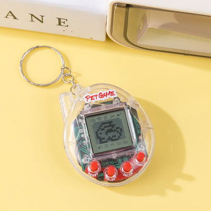 Mini Tamagotchi Game Console Keychain, Multilingual Electronic Pet Toy， Pixel Game Boy Pendant for Kids