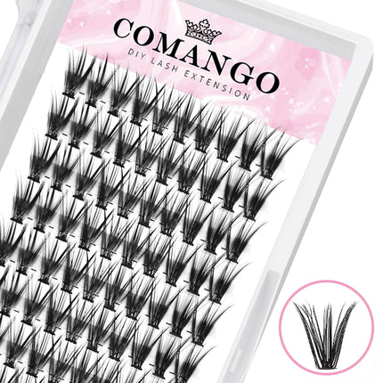 DIY Cluster Lashes For Personal Makeup 60 Pcs Wide Stem Clusters C D Curl 8-18mm CoMango Eyelash Extension