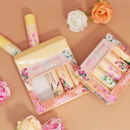 5PCS Deep Moisturizing Lip Balm Set Floral Fragrance Nourishing Lip Mask Lip Care to Reduce Lip Lines & Plump Lips