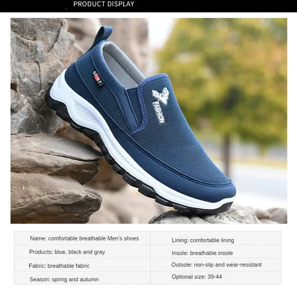 Men Running Hiking Sneakers Breathable Orthopedic Travel Plimsolls Slip On Comfortable for Outdoor Activity Hiking Walking