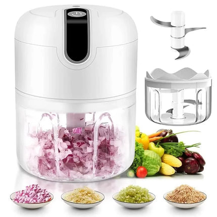 Electric Garlic Puree Grinder, Rechargeable 260ml Onion, Ginger, Chili, Vegetable Grinder, and Complementary Food Machine