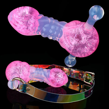 NNSX BDSM Mouth Gag Ribbed Butt Plug Dominance & Submission Adults Game Silicone Breathable Ball Gag Sex Toy for Women Men