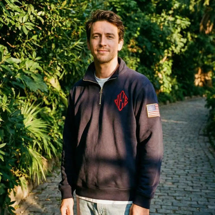 American fashion Gothic high neck embroidered pattern oversized PoLo shirt men'sY2K street retro Harajuku loose long sleeved top