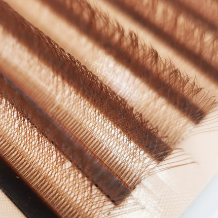 Supmacio Brown 3D/4D/5D W Lashes Bloom Automatic Flowering Soft Premade Fans Natural Soft Individual Eyelashes