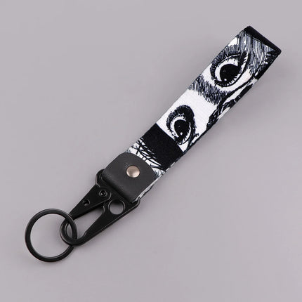 Anime Eye Eagle Beak Keychain Cartoon Character Wrist Lanyard Car Keyring Fashion Bag Accessory Manga Lover Collectible Gift