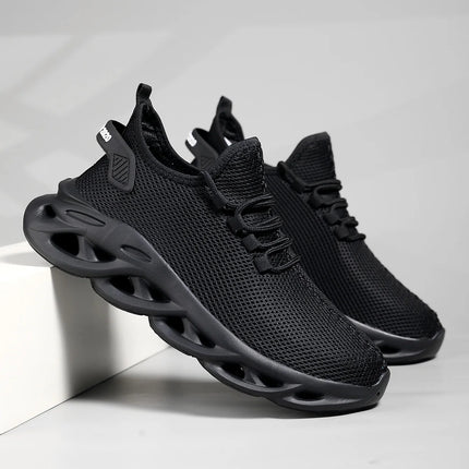 Men Sports Running Black Jogging Shoes Casual Sneakers Brown Outdoor Breathable Mesh Women Light Shock-absorption Black Tennis