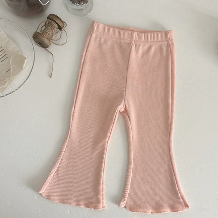 Autumn Toddler Baby Girls Outfit Bowknot Decor Long Sleeve Sweatshirt Pink Flare Pants Spring Clothes Baby Newborn Items
