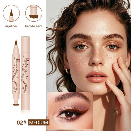 Double-end Freckles Stamp Pen Makeup 3-IN-1 Eyeliner Freckle Seal Waterproof Face Concealer Contour Natural Brown Freckle Makeup