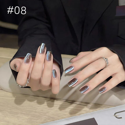 MN 10ml 1-12pcs 2025 Autumn Blue Brown Cat Eye Gel Nail Polish Popular Flash Chocolate Glass Beads Nails Black Nails Christmas