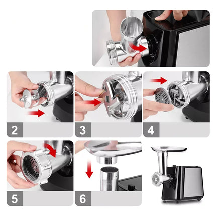 Stainless Electric Meat Grinder 1000W Multifunctional Home Sausage Stuffer Meat Mincer Food Processor Electric Vegetable Cutter