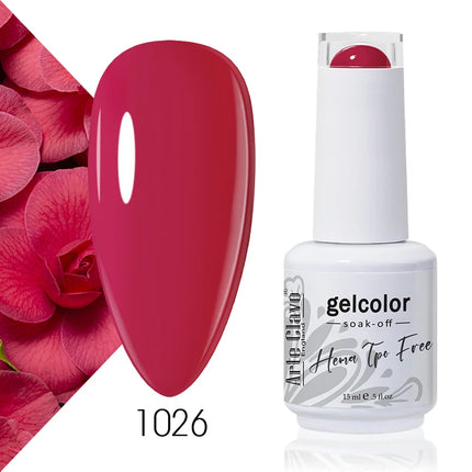 Arte Clavo Red Color Series Nail Polish UV Soak Off Varnish 15ml Manicure Nail Art Long-lasting Hema Tpo Free Gel Nail Polish