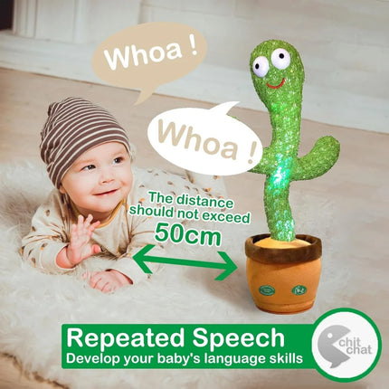 Talking Cactus Toys for Baby Dancing Singing Cactus Mimicking Toy with 120 English Songs Birthday Christmas Gifts for Kids