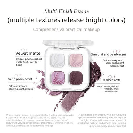 Eunarz's New Four-color Eyeshadow Palette, A Daily Matte, Light Makeup, Pearlescent, And Affordable Beginner's Comprehensive Set
