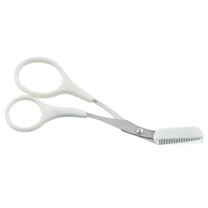 Stainless Steel Facial Hair Removal Shaver Cutter Eyebrow Trimmer Scissors Color Titanium with Comb Removable Makeup Accessories