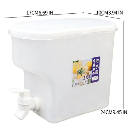 Beverage Dispenser with Spigot 3.5L Clear Plastic Pitcher for Fridge Cold Water Juice Lemonade Iced Tea Food Grade Container Jug