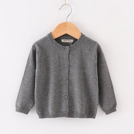 1 to 9 Years Children's Sweater Spring Autumn Girl Long Sleeve Yellow White Sweater Knit Jacket Korean Style Kid's Cardigan Top