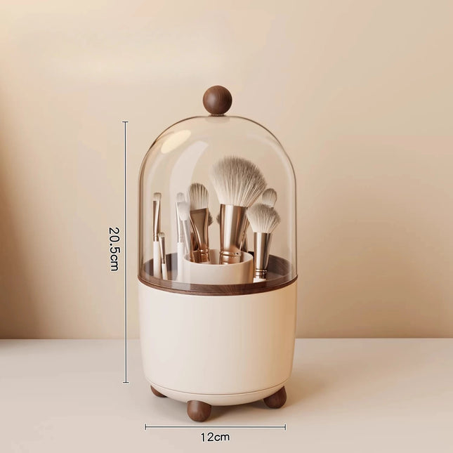 360-degree rotating dust-proof dressing table cosmetic organiser Lipstick and eyeshadow storage box Desktop pencil holder