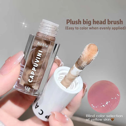 Clear Transparent Grey Purple Lip Gloss Hydrating Drying Lips Mirror Lip Glaze Tint Plumper Moisturizing Crystal Lip Oil Makeup