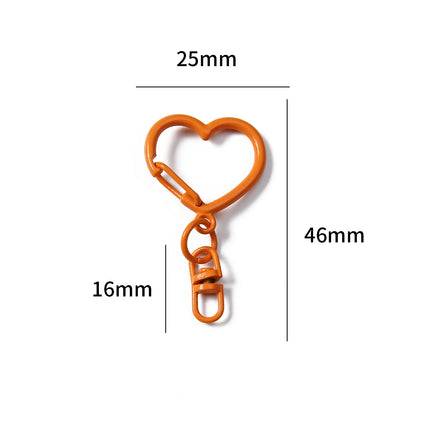 Colorful Heart Shaped Alloy Lobster Clasps with Swivel Hook, Openable Key Rings for Keychains, Backpack Charms & DIY Jewelry