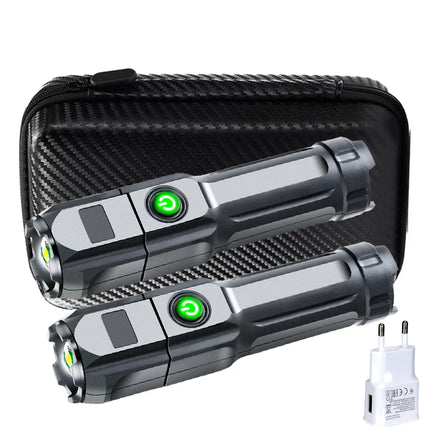 Powerful LED Flashlight USB Rechargeable Torch Waterproof Zoomable Lamp Outdoor Fishing Camping High Lumen Tactical Flashlight