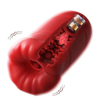 Sex Product 18+ Male Masturbator Cup with Vibrating Bullet, Oral Blowjob Stimulation Realistic Vagina, Waterproof Penis for Men