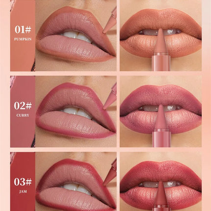 Tapered Lip Liner Pencil Set Matte Red Brown Velvet Lipstick Lasting Waterproof Non Sticky Contouring Tint Lipliner Lip Makeup