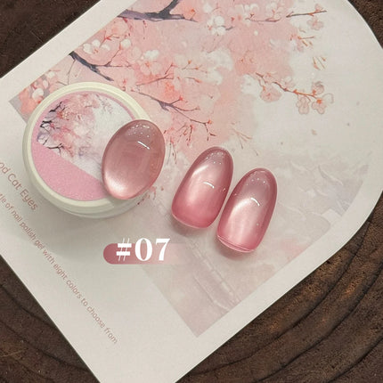10ML 1-8PCS 2026 New Nude Pink Glass Bead Gel Nail Polish Gold Light Magnet Nude Cat Eye Gel Polish Cute Nails Nail Supplies