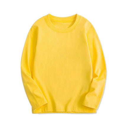 Black White Basic Cotton T-shirt for Boys Girls Clothes Children's Long Sleeve Solid Tops Kids 2 to 14 Years Leisure Wear T-shirt