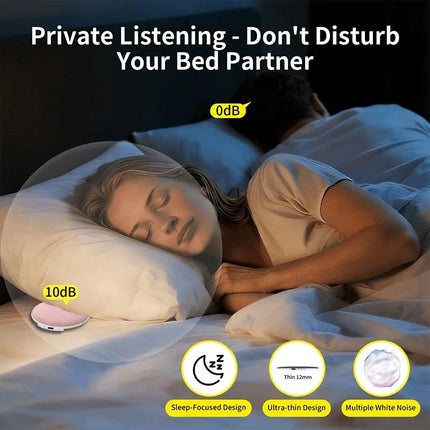 Under The Pillow Speaker Mini Bone Conduction Wireless Sleep Assist with Stereo Bass Support And Auto-Off for Deep Sleep