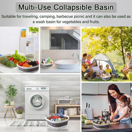 3 Pack Collapsible Tub Wash Basin Laundry Baskets Space Saving Storage Container for Dishing Fruit Camping Laundry Hiking Home