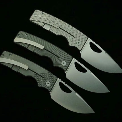 LEMIFSHE 3.5" OZ Rosie XL Real Titanium Alloy Handle 154CM Blade Folding Knife Outdoor Camping Hunting Survival EDC Tool