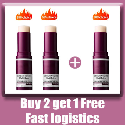 lyp318 Volume Multi Balm Korean Skincare Stick Face&Eye Cream,Collagen Deep Moisturizing Anti-Wrinkle,Suitable Pre Makeup
