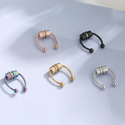 Stainless Steel Fake Piercing Nose Ring Hoop Septum Non Piercing Nose Clip Rock HipHoop Magnet Fashion Punk Women Nose Hoop Ring