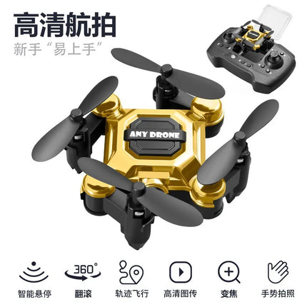 Mini folding drone remote control aircraft aerial photography quadcopter toy small drop resistance
