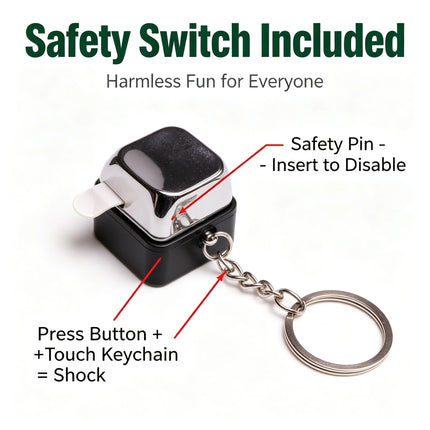 Electric Shock Prank Keychain Mini Keyboard Button Funny Shock Toy Novelty Joke Gadget Portable Trick Toy for Adult Prank Gifts