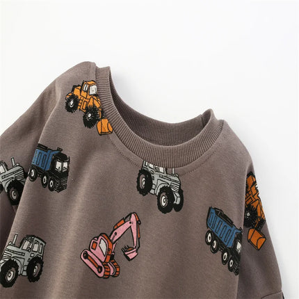 Jumping Meters 2-7T Cars Baby Sweatshirts Hot Selling Toddler Cotton Sport Tops Fashion Clothes Boys Girls Hooded Shirts