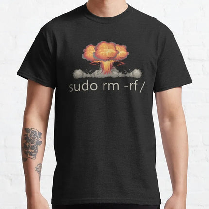 linux tux mario like troll Linux Just Sudo It Geek command computer softwar admin funny t shirt 100% cotton printed plus size