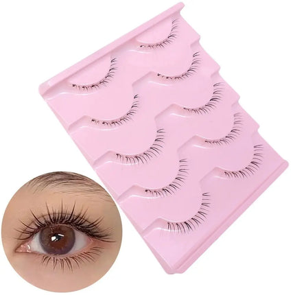 5 Pairs Lower Eyelashes Under Eye Lashes Soft Lower Eyelashes Clear Band Manga Bottom Lashes Natural Lashes Korean Makeup