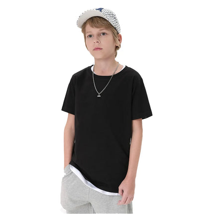 2-16 Years Boys T-shirts Cotton Short Sleeve Girls Clothes Summer Solid T-shirt Teenage Children Tees Kids Korean Top Baby Cloth
