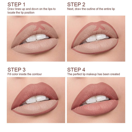 Lip Liner to Outline the Lip Shape, Novice-Friendly, Natural and Delicate, Pouty Lip Pencil, Waterproof, Matte, Nude Color Lip Liner