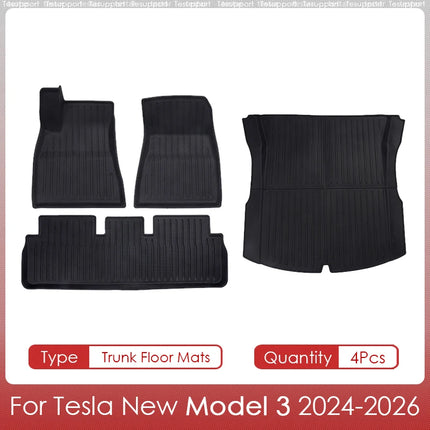 Floor Mats Cargo Liner For Tesla Model 3 2025 Highland Waterproof Anti-slip Trunk Mat TPE Pads Model 3 2026 Highland Accessories