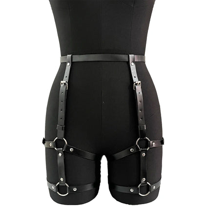 Sexy Harness for Women Pu Leather Leg Harness Suspenders Lingerie Bondage Thigh Garter Belt Fetish Gothic Clothing Accessory