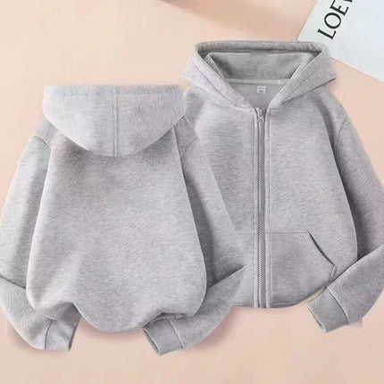 Kids Fashion Zipper Style Clothing Boys and Girls Hoodies Spring and Autumn Casual Sports Shirts 2-12-Year-Old Blue Pink Jacket