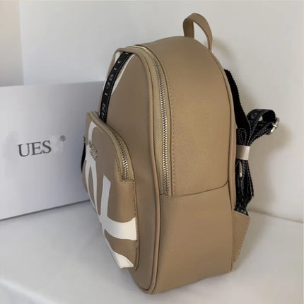 Fashionable Casual Printed Backpack Street Style Waterproof Unisex Travel Bag Geometry Pattern Dual Shoulder Straps Backpack