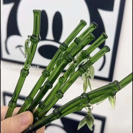 Chinese Style Hair Pin Green Resin Bamboo Leaf Vintage Hair Stick Elegant Gift for Women